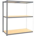 Global Industrial High Cap. Add-On Rack 72Wx24Dx84H 3 Levels Wood Deck 1000 Lb. Per Level GRY 581004GY